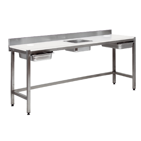 Combiné de préparation double poste adosse 1900x600mm