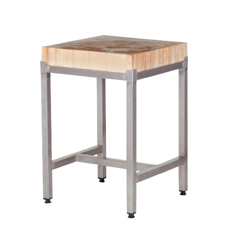 Billot bois sur pieds central - 500x500mm
