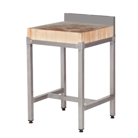 Billot bois sur pieds central - 500x500mm - avec dosseret porte-outils