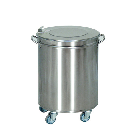 Poubelle à déchet inox - couvercle simple (sans pédale) 50 litres