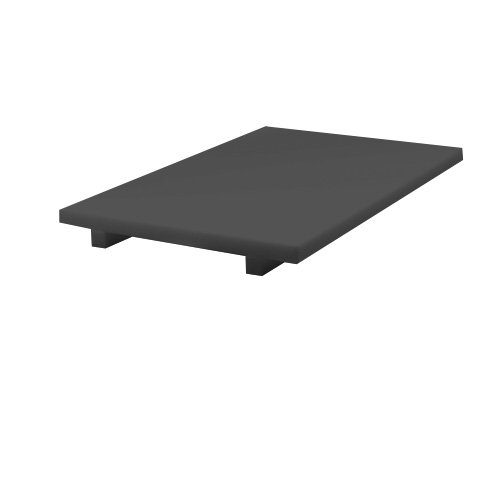 Plaque de découpe noir 500x400x25mm avec tasseaux à visser (poly hd 500)