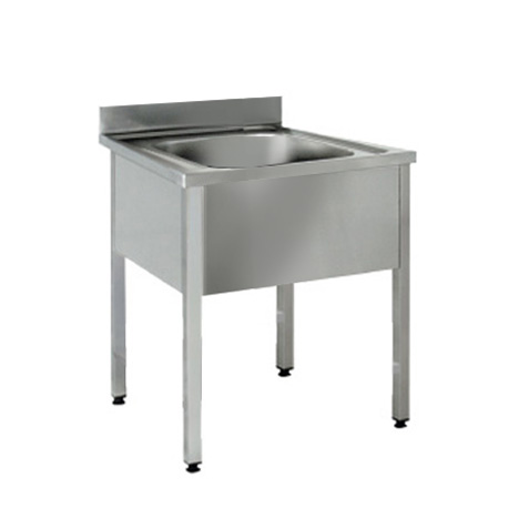 Plonge inox 700x700mm sans étagère basse