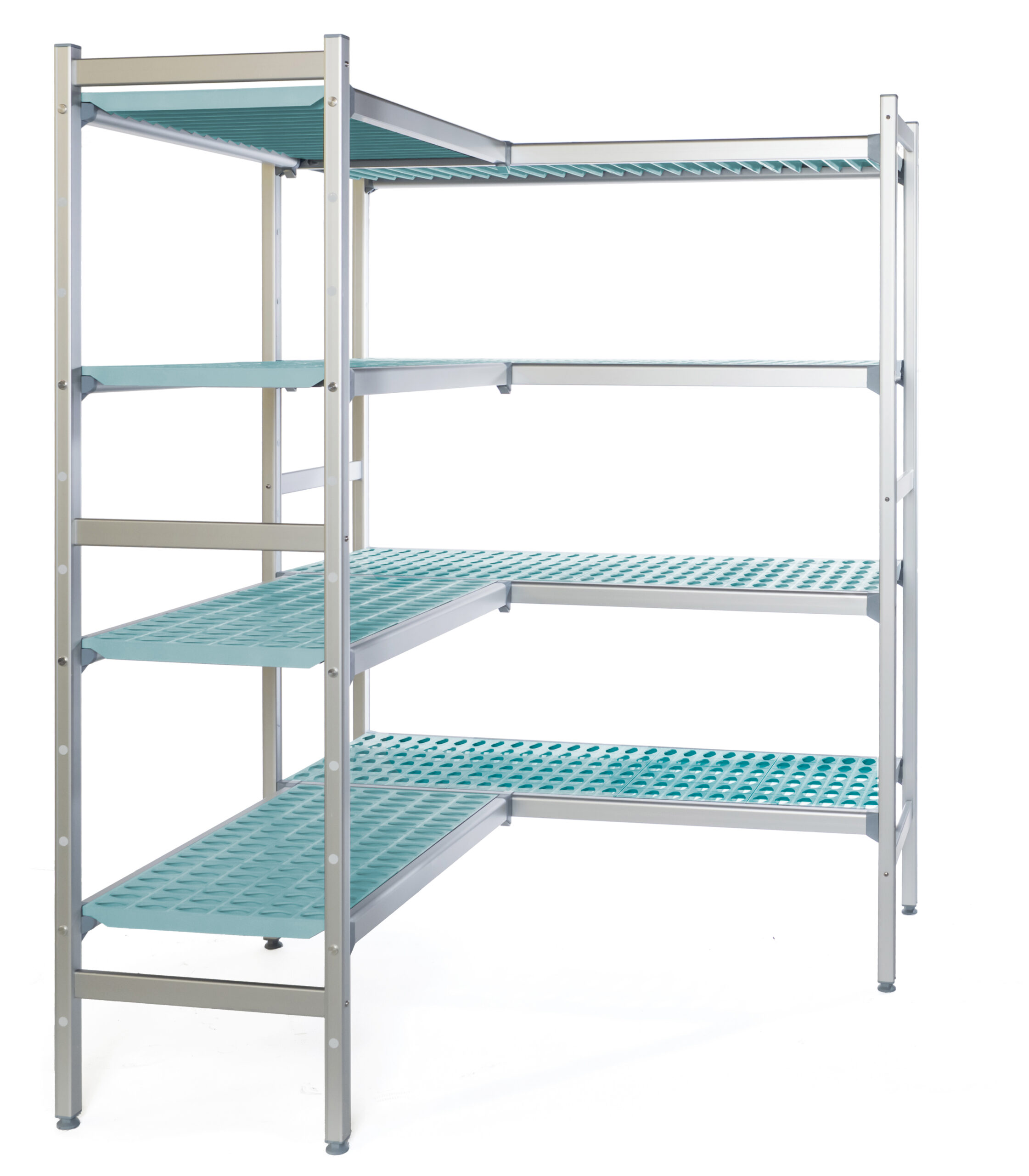 Rayonnage chambre froide 4 niveaux aluminium anodisé 400mm