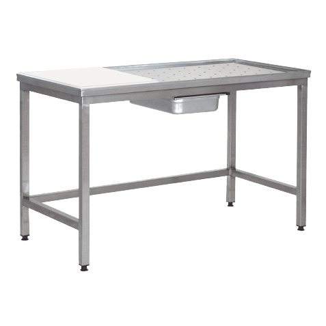 Table de triperie / dessouvidage plaque découpe laterale