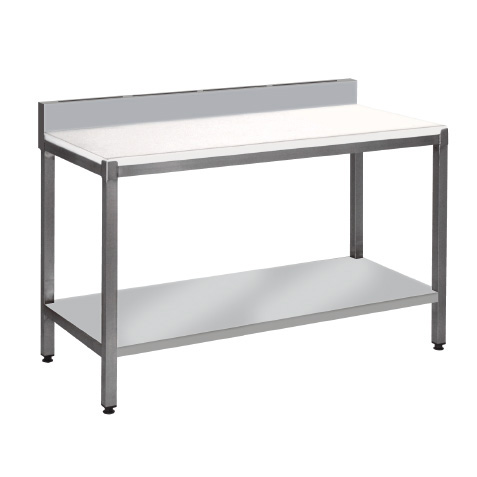 Table de découpe avec dosseret avec étagère 700mm
