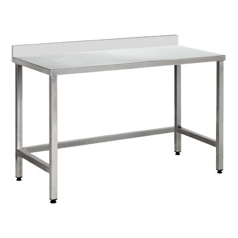 Table inox adossée renforcée 600mm